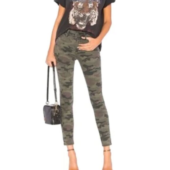 HUDSON Nico Super Skinny Ankle Mid Rise Green Denim Camo Jeans size 26 - Picture 1 of 2